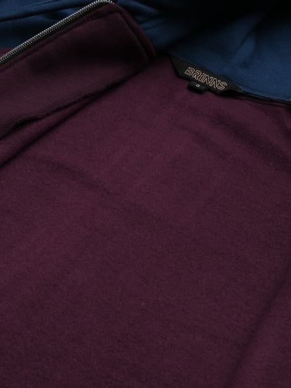 Colourblocked Fleece Hooded Sweatshirt
