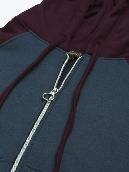 Colourblocked Fleece Hooded Sweatshirt