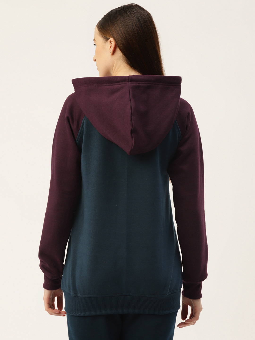 Colourblocked Fleece Hooded Sweatshirt