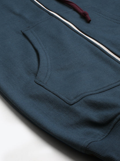 Colourblocked Fleece Hooded Sweatshirt