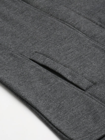 Mock Collar Fleece Front-Open Sweatshirt