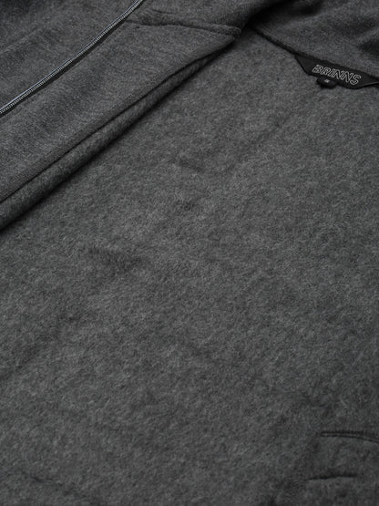 Mock Collar Fleece Front-Open Sweatshirt