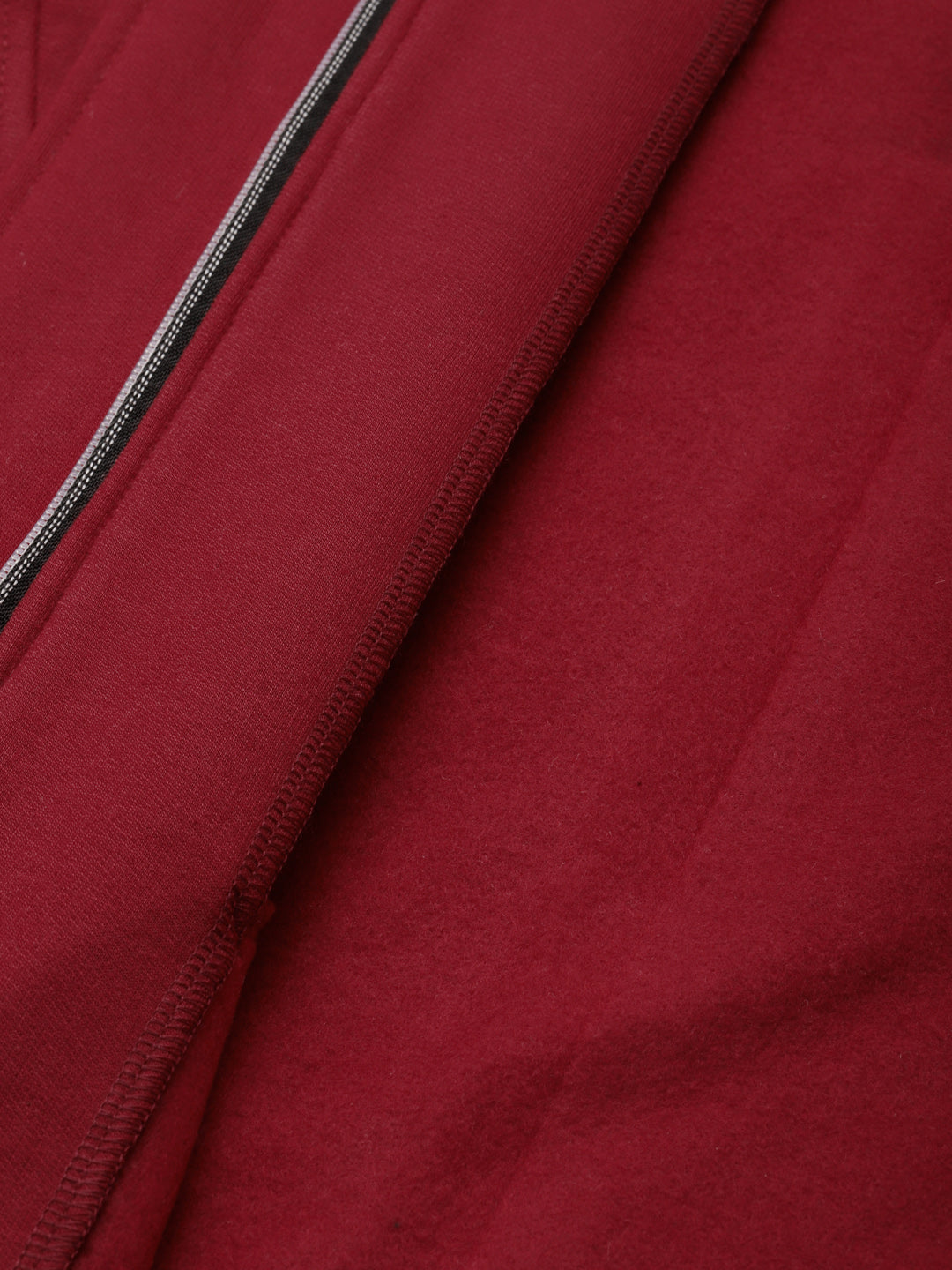 Mock Collar Fleece Front-Open Sweatshirt