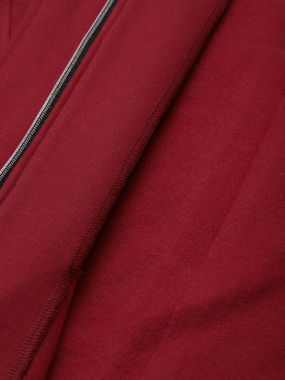 Mock Collar Fleece Front-Open Sweatshirt