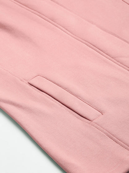 Mock Collar Fleece Front-Open Sweatshirt