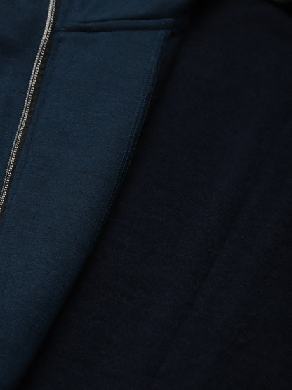 Mock Collar Fleece Front-Open Sweatshirt