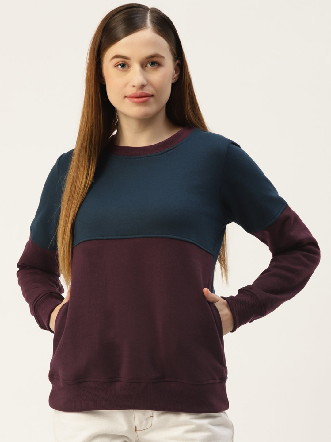 Colourblocked Pullover Sweatshirt