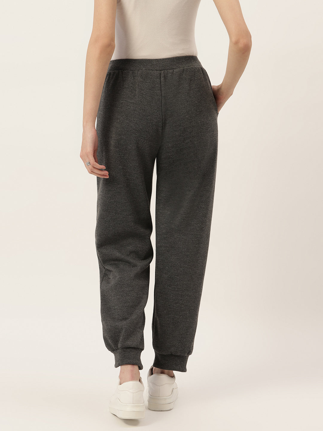 Women Navy Blue Fleece Joggers