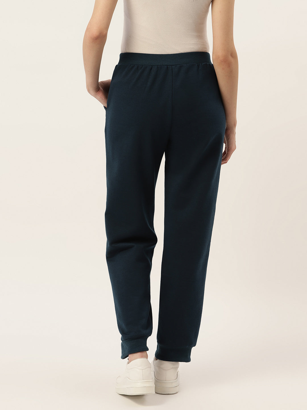 Women Navy Blue Fleece Joggers