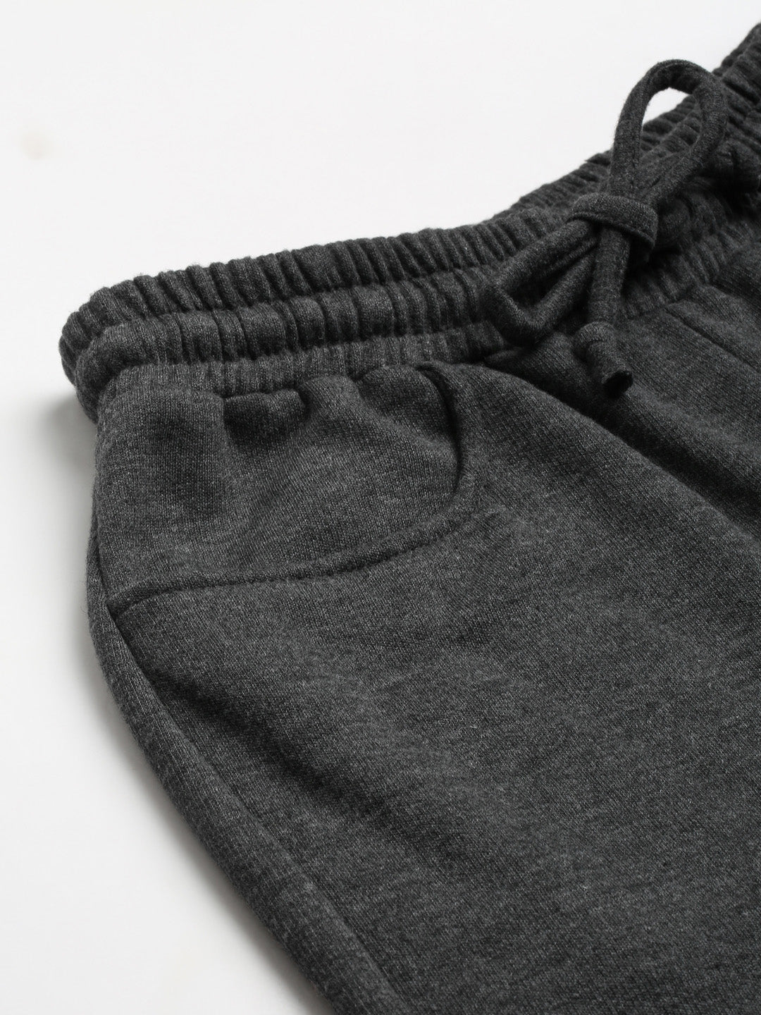 Solid Relaxed Straight Fit PolyCotton Fleece Trousers