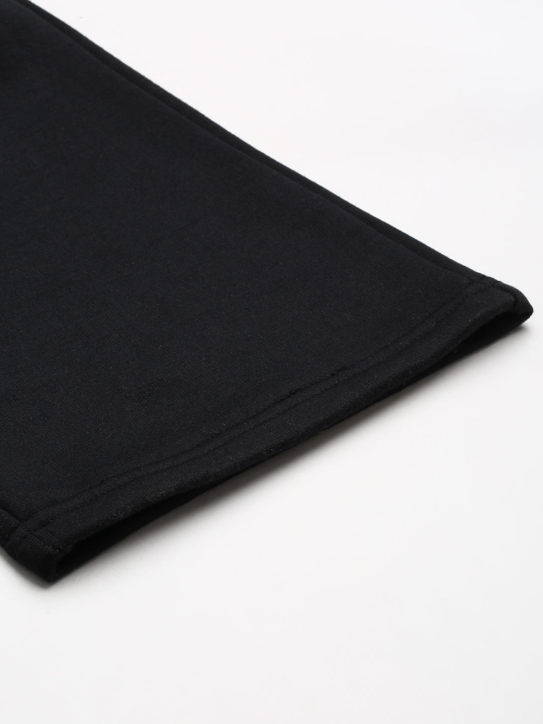 Solid Relaxed Straight Fit PolyCotton Fleece Trousers