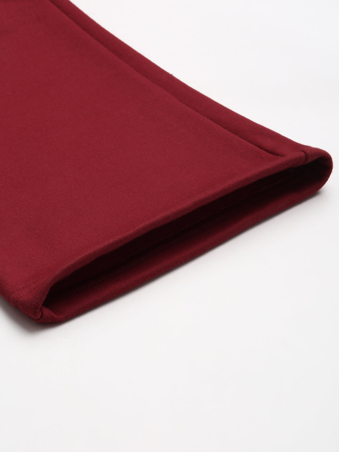 Solid Relaxed Straight Fit PolyCotton Fleece Trousers