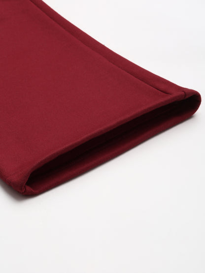Solid Relaxed Straight Fit PolyCotton Fleece Trousers