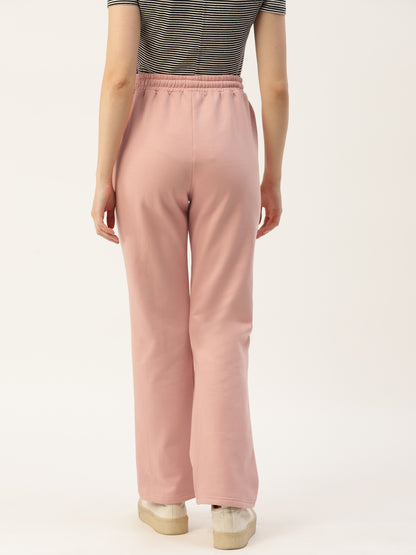 Solid Relaxed Straight Fit PolyCotton Fleece Trousers