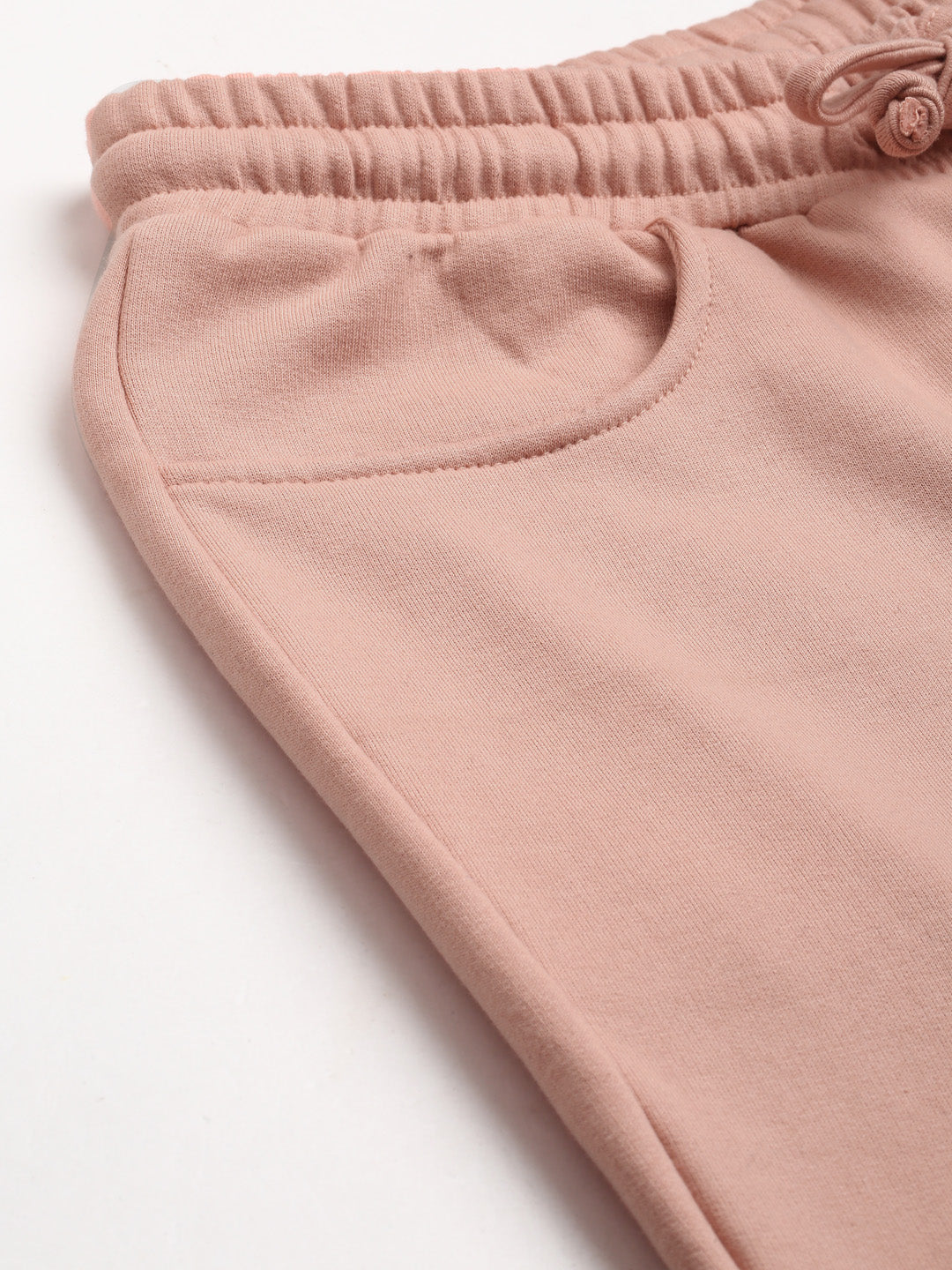 Solid Relaxed Straight Fit PolyCotton Fleece Trousers