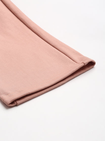 Solid Relaxed Straight Fit PolyCotton Fleece Trousers