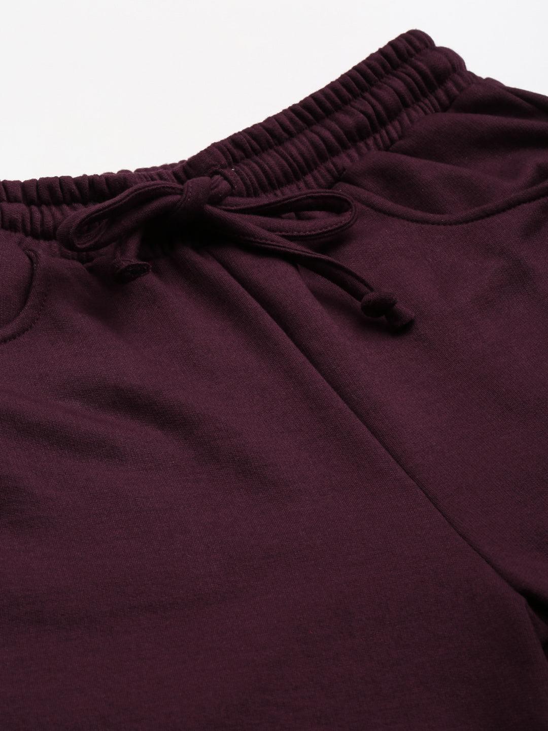 Solid Relaxed Straight Fit PolyCotton Fleece Trousers
