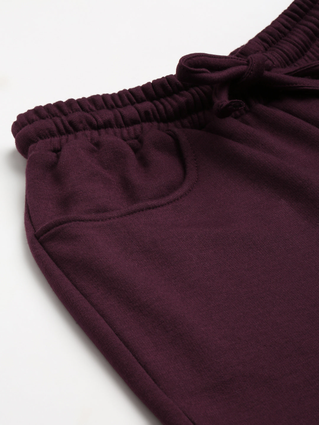 Solid Relaxed Straight Fit PolyCotton Fleece Trousers