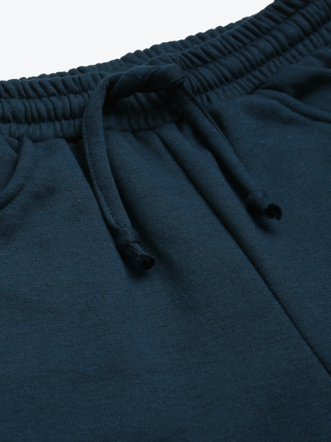 Solid Relaxed Straight Fit PolyCotton Fleece Trousers