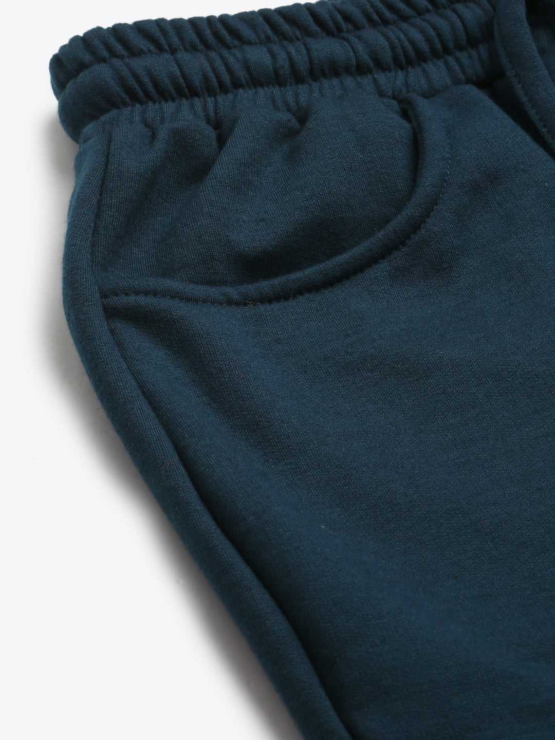 Solid Relaxed Straight Fit PolyCotton Fleece Trousers