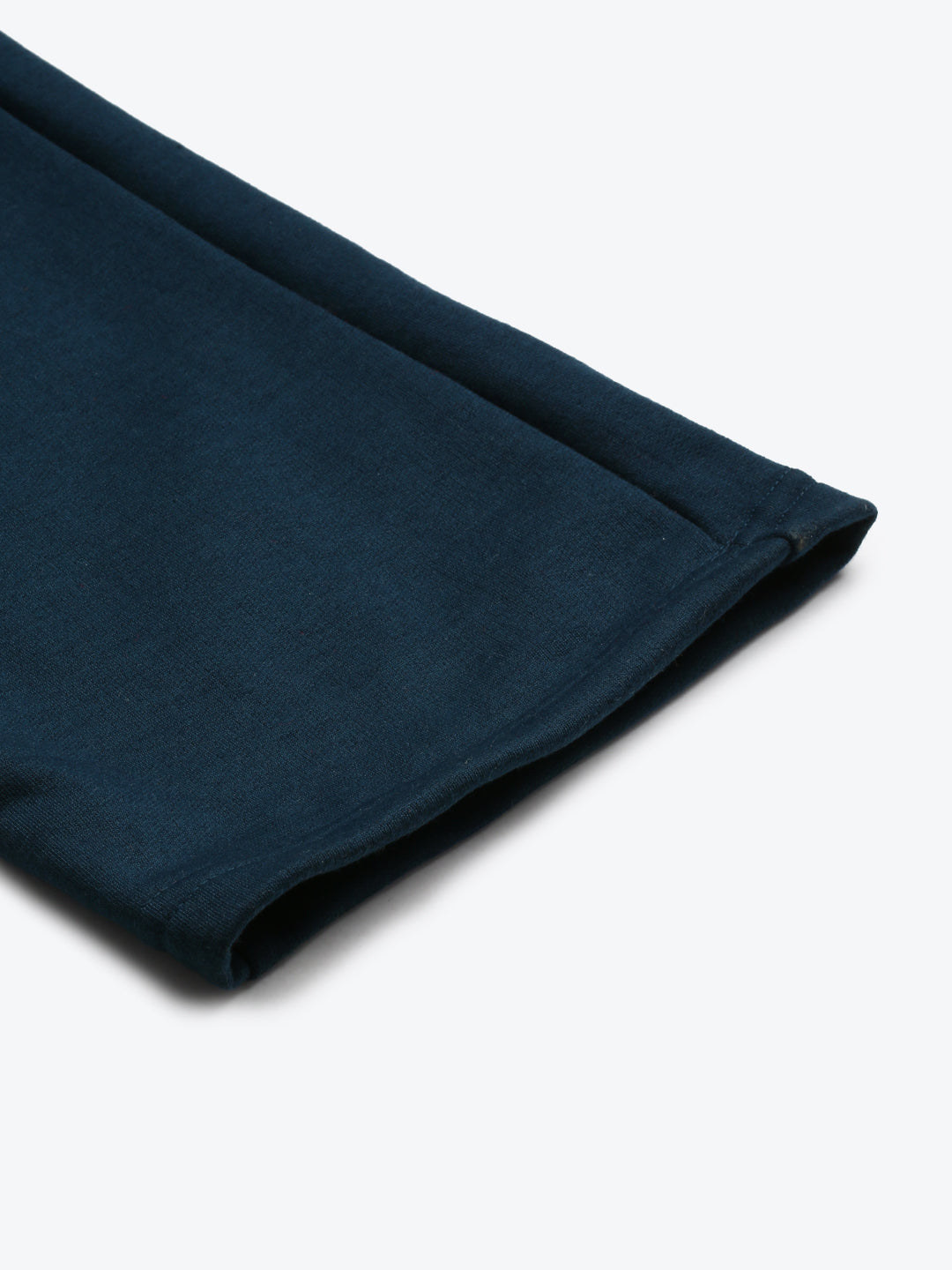 Solid Relaxed Straight Fit PolyCotton Fleece Trousers