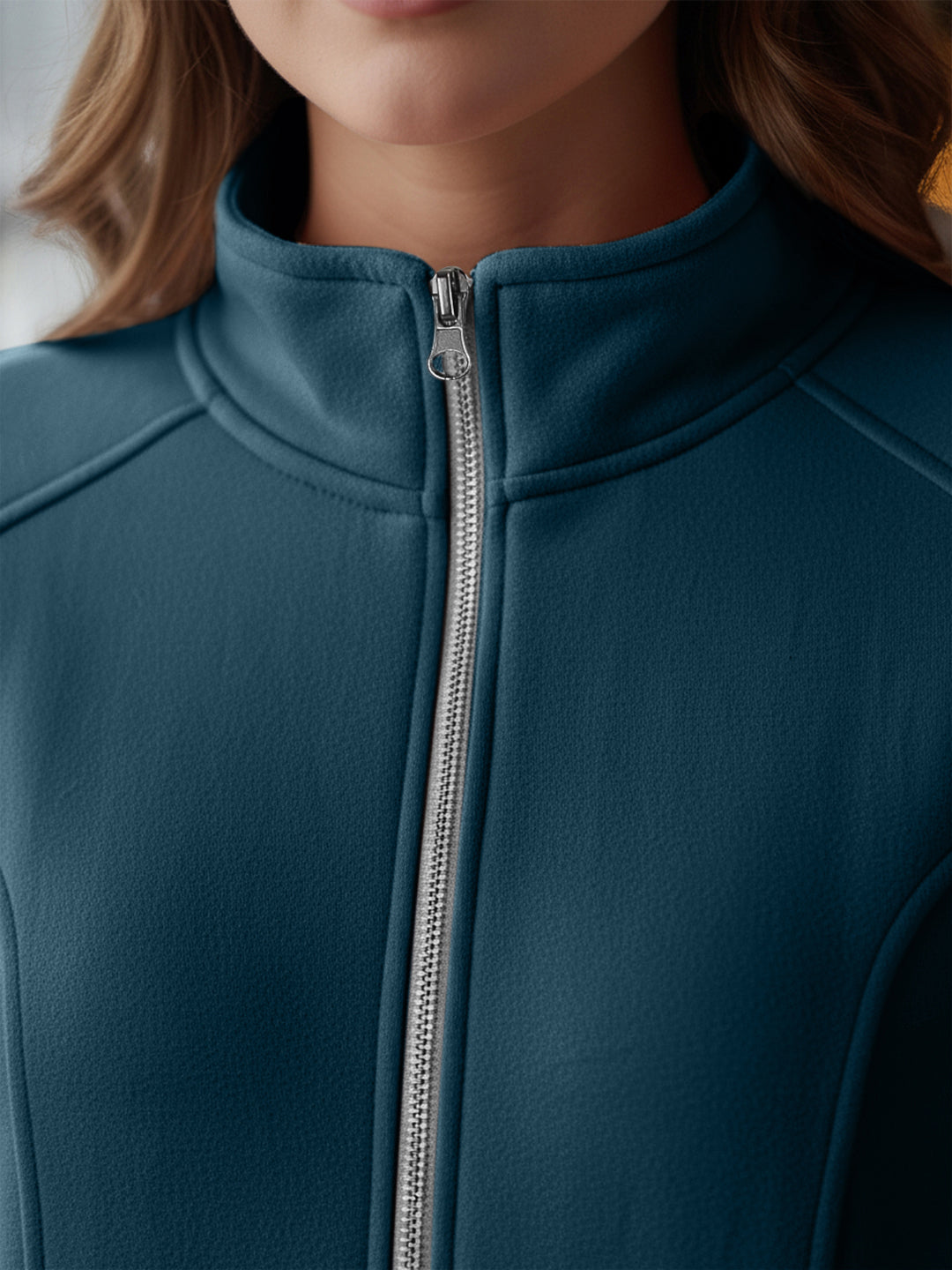Jacket with Stand Collar & Zip Closure