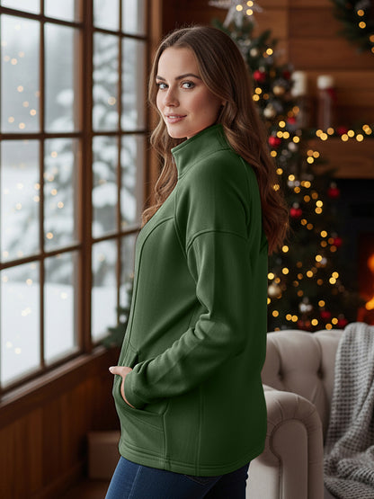 Jacket with Stand Collar & Zip Closure