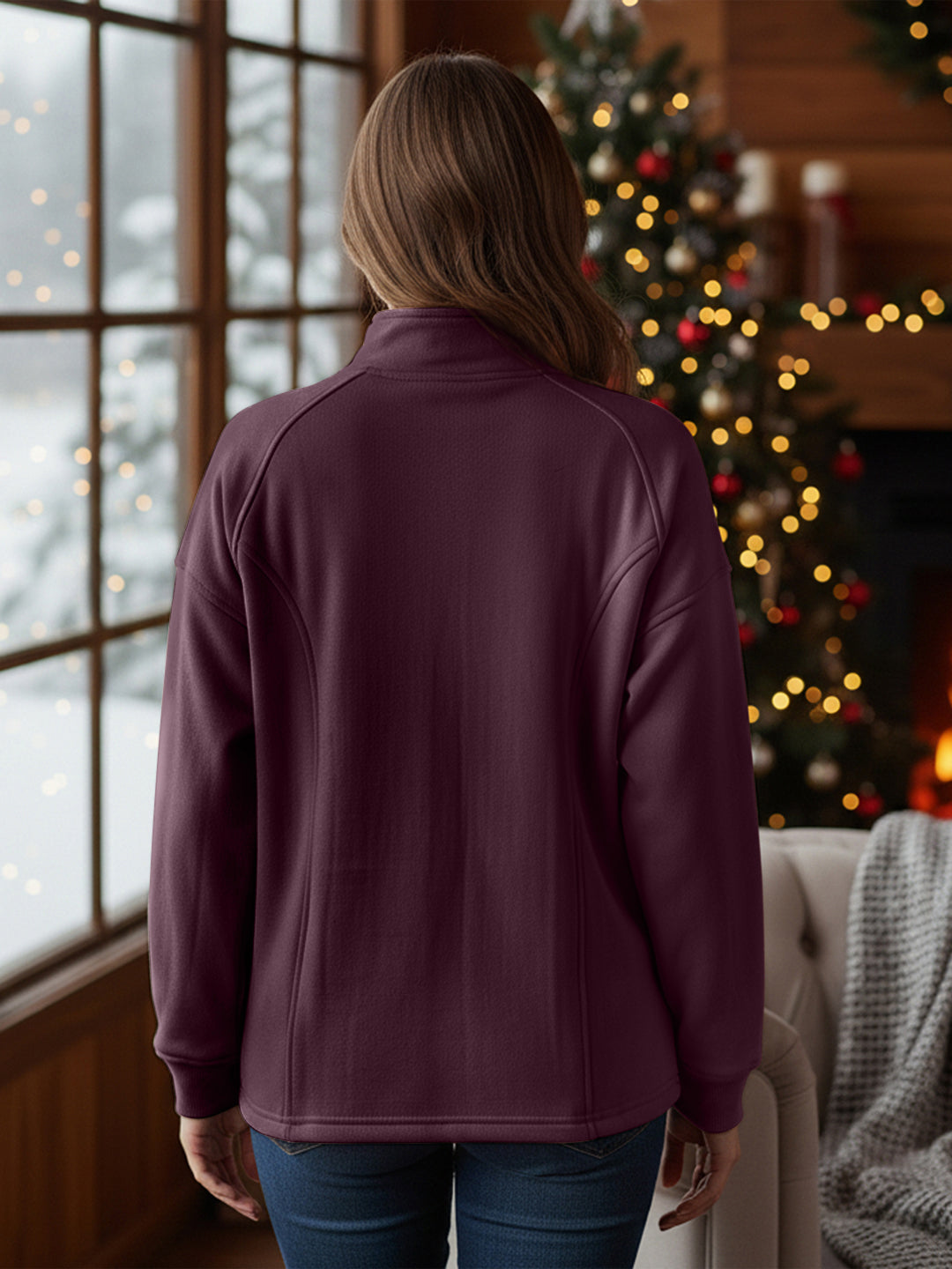 Jacket with Stand Collar & Zip Closure