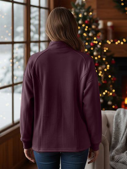 Jacket with Stand Collar & Zip Closure