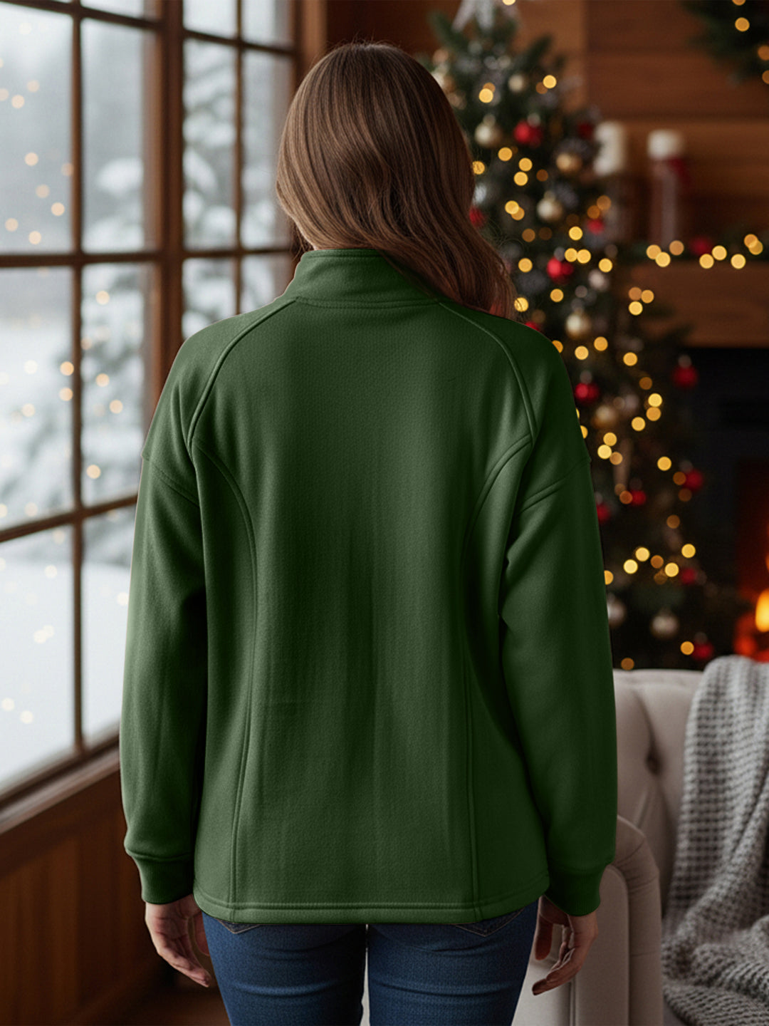 Jacket with Stand Collar & Zip Closure