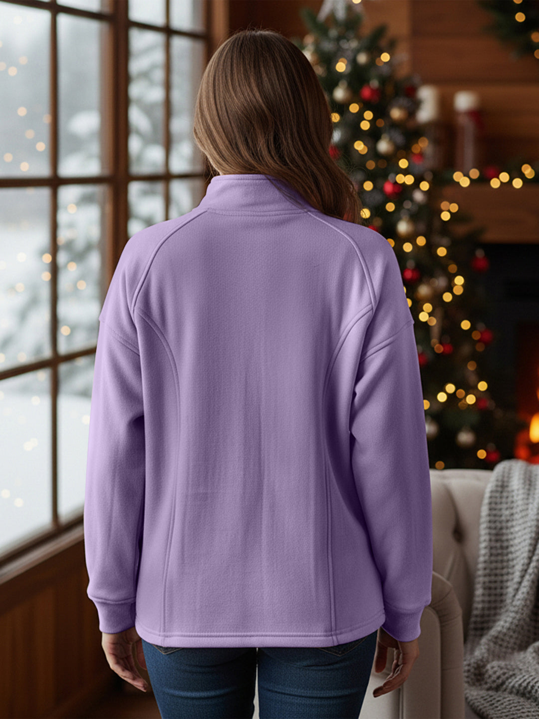 Jacket with Stand Collar & Zip Closure