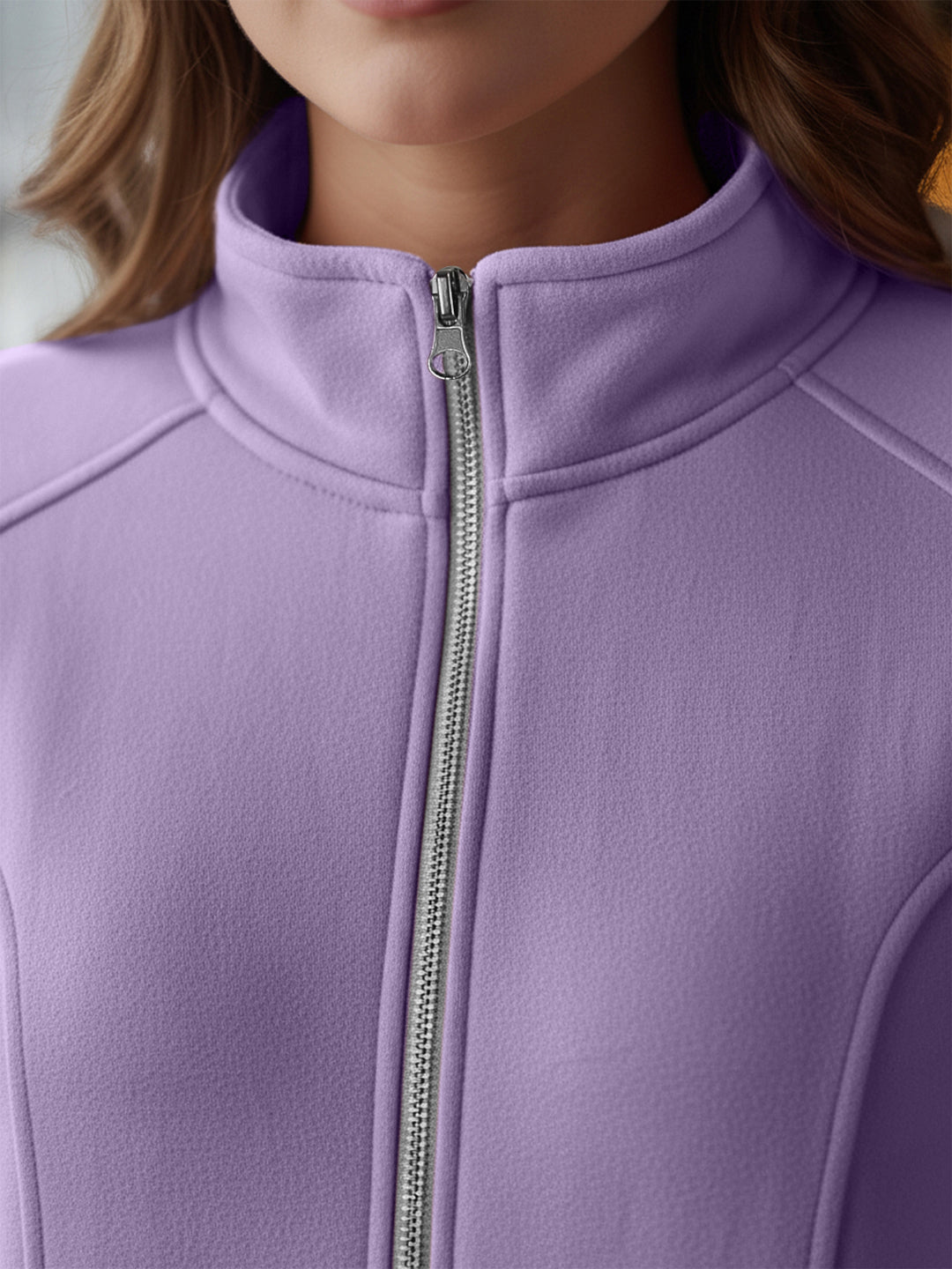 Jacket with Stand Collar & Zip Closure