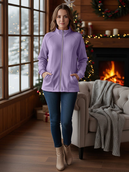 Jacket with Stand Collar & Zip Closure