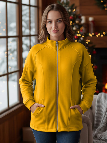 Jacket with Stand Collar & Zip Closure