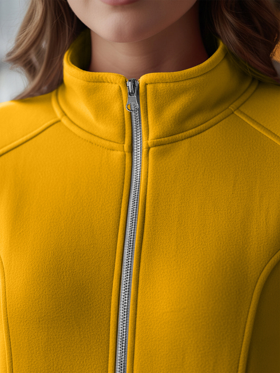 Jacket with Stand Collar & Zip Closure