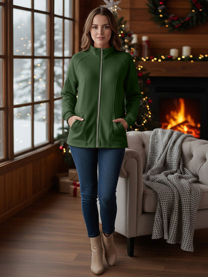 Jacket with Stand Collar & Zip Closure