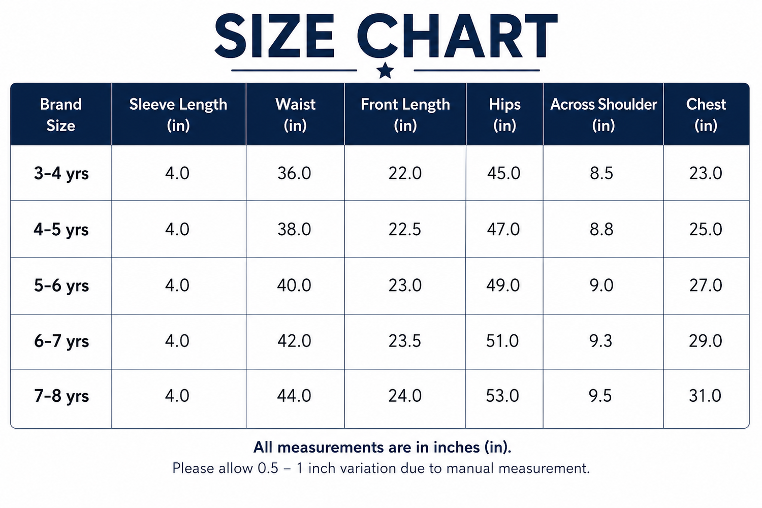 Size Chart