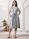 Drawstring Waist Casual Dress