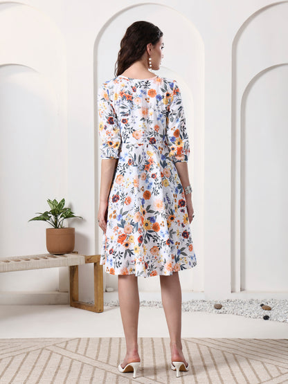 Printed Sleeveless Midi Dress