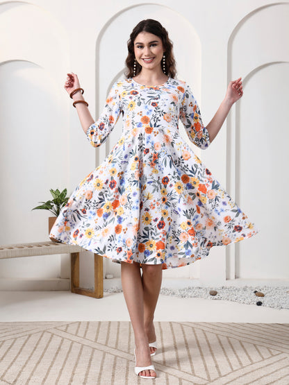 Printed Sleeveless Midi Dress