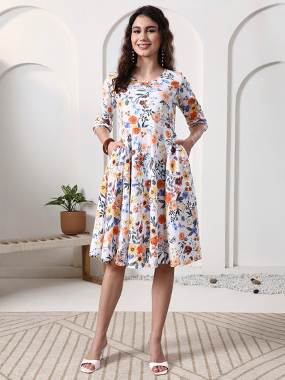 Printed Sleeveless Midi Dress