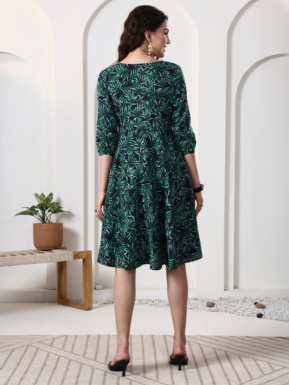 Printed Sleeveless Midi Dress