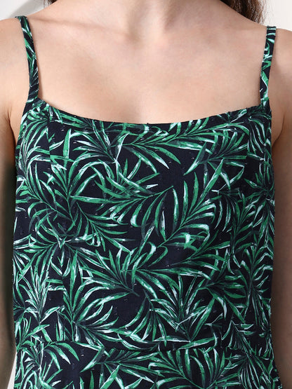 Printed Sleeveless Midi Dress