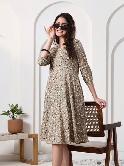 Printed Sleeveless Midi Dress