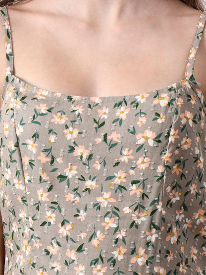 Printed Sleeveless Midi Dress