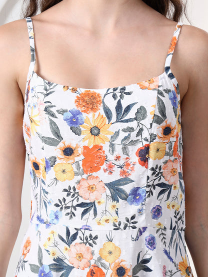 Printed Sleeveless Midi Dress