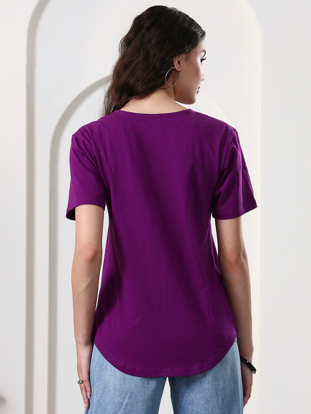 Women Solid Scoop Neck Gathered Top