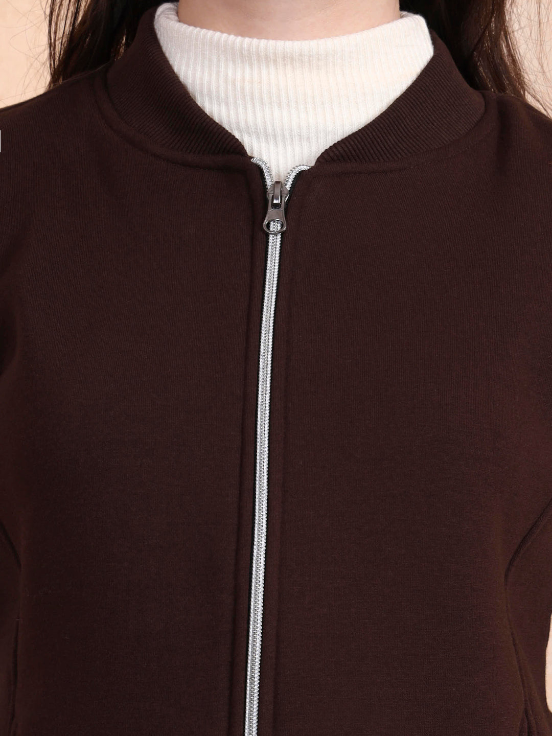 Henley Collar Sleeveless Fleece Zip Detail Tailored Jacket
