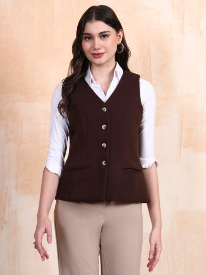 V-Neck Fleece Waistcoat