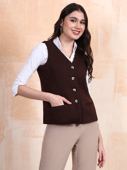 V-Neck Fleece Waistcoat